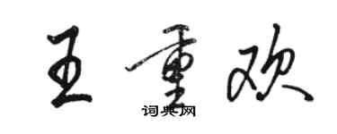 駱恆光王重歡行書個性簽名怎么寫