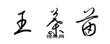 梁錦英王葉苗草書個性簽名怎么寫