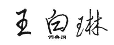 駱恆光王白琳行書個性簽名怎么寫