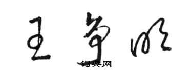 駱恆光王爭明草書個性簽名怎么寫