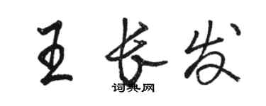 駱恆光王長發行書個性簽名怎么寫