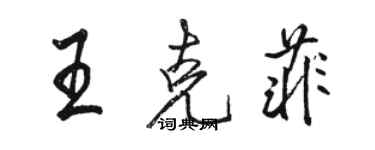 駱恆光王克菲行書個性簽名怎么寫