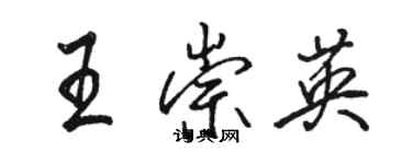 駱恆光王崇英行書個性簽名怎么寫