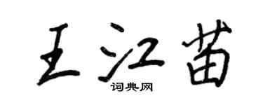 王正良王江苗行書個性簽名怎么寫