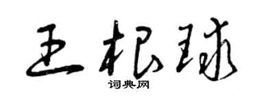 曾慶福王根球草書個性簽名怎么寫