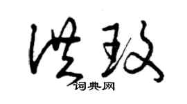曾慶福洪玫草書個性簽名怎么寫