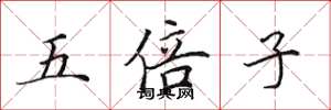 田英章五倍子楷書怎么寫