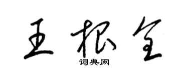 梁錦英王根全草書個性簽名怎么寫