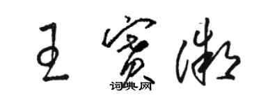 駱恆光王賽微草書個性簽名怎么寫