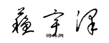 梁錦英蘇宇澤草書個性簽名怎么寫