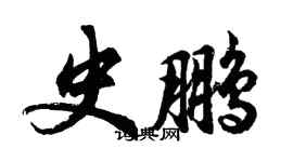 胡問遂史鵬行書個性簽名怎么寫