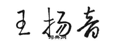 駱恆光王揚音草書個性簽名怎么寫