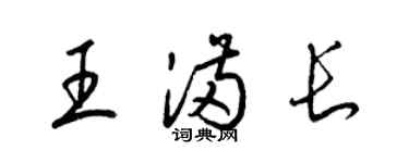 梁錦英王滿長草書個性簽名怎么寫