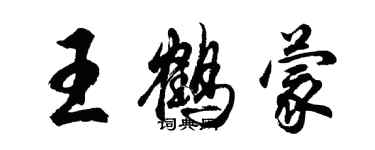 胡問遂王鶴蒙行書個性簽名怎么寫