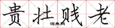 駱恆光貴壯賤老楷書怎么寫