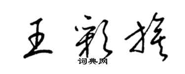 梁錦英王彩旗草書個性簽名怎么寫