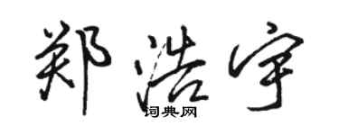 駱恆光鄭浩宇行書個性簽名怎么寫