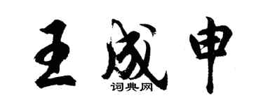 胡問遂王成申行書個性簽名怎么寫