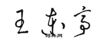 駱恆光王東亭草書個性簽名怎么寫