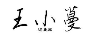 王正良王小蔓行書個性簽名怎么寫