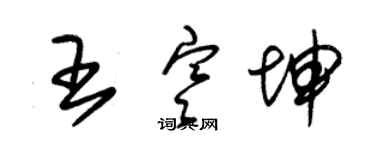 朱錫榮王寒坤草書個性簽名怎么寫