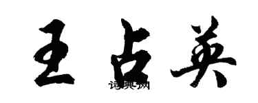 胡問遂王占英行書個性簽名怎么寫