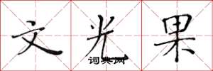 黃華生文光果楷書怎么寫