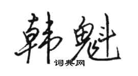 駱恆光韓魁行書個性簽名怎么寫