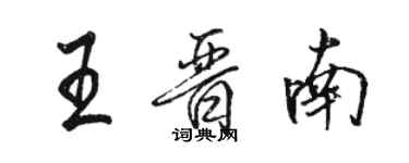 駱恆光王晉南行書個性簽名怎么寫