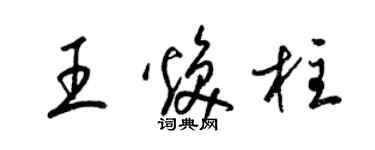 梁錦英王煥柱草書個性簽名怎么寫