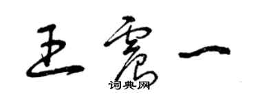 曾慶福王震一草書個性簽名怎么寫