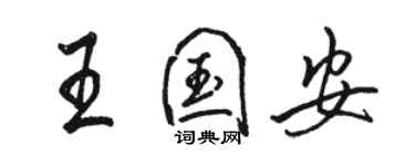 駱恆光王國安行書個性簽名怎么寫