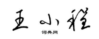 梁錦英王小程草書個性簽名怎么寫