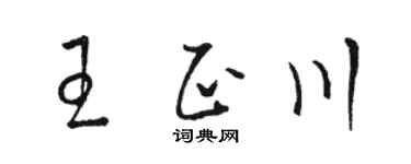 駱恆光王正川草書個性簽名怎么寫