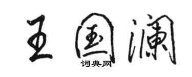 駱恆光王國瀾行書個性簽名怎么寫