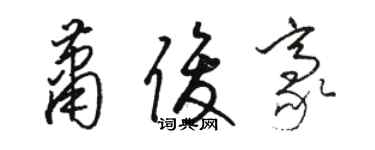 駱恆光蕭俊豪草書個性簽名怎么寫