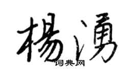 王正良楊涌行書個性簽名怎么寫