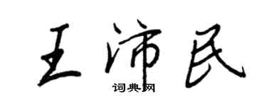 王正良王沛民行書個性簽名怎么寫