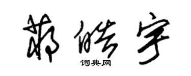 朱錫榮蔣皓宇草書個性簽名怎么寫