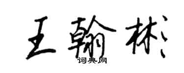 王正良王翰彬行書個性簽名怎么寫