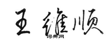 駱恆光王維順行書個性簽名怎么寫