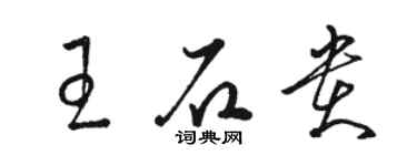 駱恆光王石貴草書個性簽名怎么寫