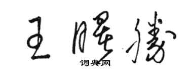 駱恆光王曙勝草書個性簽名怎么寫