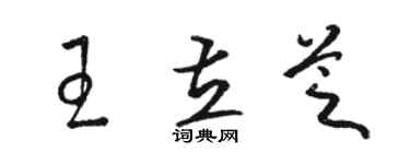 駱恆光王立芝草書個性簽名怎么寫