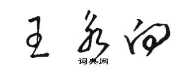 駱恆光王永向草書個性簽名怎么寫