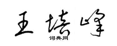 梁錦英王培峰草書個性簽名怎么寫