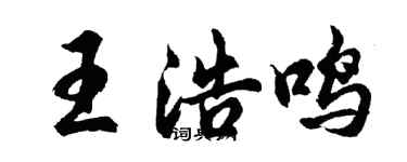 胡問遂王浩鳴行書個性簽名怎么寫