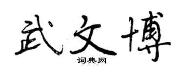 曾慶福武文博行書個性簽名怎么寫
