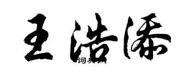 胡問遂王浩添行書個性簽名怎么寫