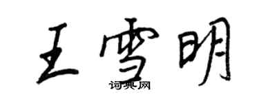 王正良王雪明行書個性簽名怎么寫